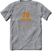 78 Jaar Legend T-Shirt | Goud - Zilver | Grappig Verjaardag Cadeau | Dames - Heren | - Donker Grijs - Gemaleerd - L