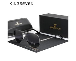 Kingseven Zonnebril Heren - piloten zonnebril - Polariserend - Zwart