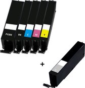 Multipack compatible inktcartridges (6 cartridges) geschikt voor Canon Pixma MG7750, MG7751, M7752, MG7753, TS8050, TS9050 en TS9055 - Inktpatronen - cartridge - inkt