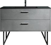 Badkamermeubel Tulum 120cm beton grijs - badkamerkast met wastafel