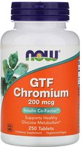 NOW - GTF Chromium - Chroom - 200 mcg - 250 tabletten