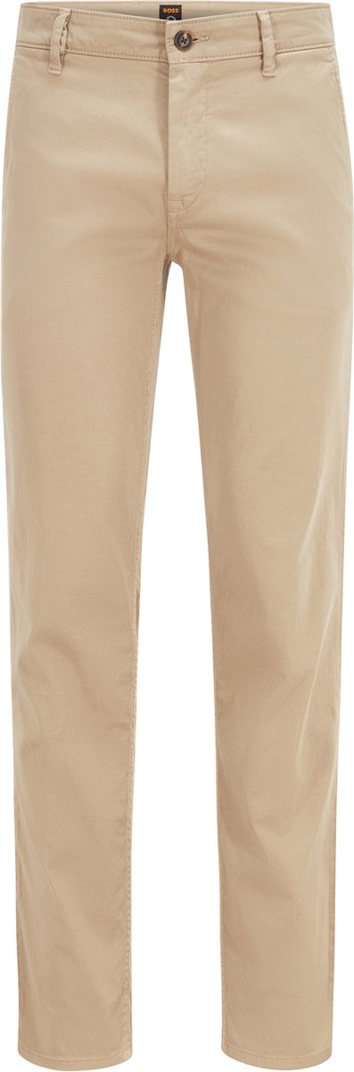 BOSS pantalon stretch coupe décontractée à plis Beige - Livraison Gratuite