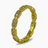 Silventi 9SIL- Goud Ring en Argent - Femme - Zircon cubique - Ensemble tout autour - 2,9 mm de large - Taille 54 - Argent - Plaqué or