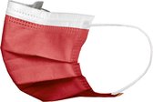 Akzenta Topmask Type IIR wegwerp medische mondkapjes ROOD met elastieken oorlossen | Type twee mondmaskers | Met CE-markering | EN14683:2019 | 98% filtratie, vloeistofbestendig chi