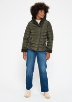 LOLALIZA Gewatteerde jas met capuchon - Khaki - Maat 40