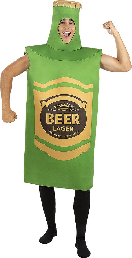 FUNIDELIA Groen fles bier kostuum voor mannen - Maat: One Size - Groen
