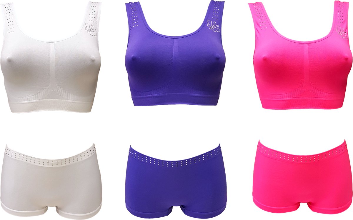Sweet Angel lingeriesetje met strass-steentjes 3 stuks model H maat S/M