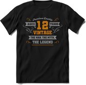 12 Jaar Legend T-Shirt | Goud - Zilver | Grappig Verjaardag Cadeau | Dames - Heren | - Zwart - S