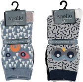 Apollo - Sokken - Dieren - Grijs - Set van 6 paar - Maat 31/34