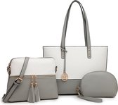 Miss Lulu Handtas - Handtassen Dames - Schoudertassen Vrouw - Crossbody - Clutch - Grijs (LG2023 GY/WE)