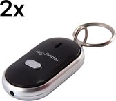 Sleutelhanger -  2 Stuk(s) - Fluitje - Key Finder - Sleutel Tracker - Incl Batterijen - Zwart