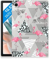Hoesje Samsung Galaxy Tab A8 2021 Tablet Cover Flamingo Triangle met transparant zijkanten