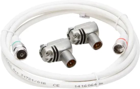Kopp coax versterker aansluitset recht-recht 4G | Plug & Play | Ziggo gekeurd | 1,5m