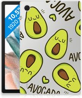 Leuk Hoesje Samsung Galaxy Tab A8 2021 Bumper Case Avocado Singing met doorzichte zijkanten