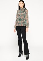 LOLALIZA Blouse met luipaard print - Groen - Maat 34