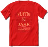 50 Jaar Legendarisch Gerijpt T-Shirt | Bordeauxrood - Ivoor | Grappig Verjaardag Cadeau | Dames - Heren | - Rood - S