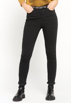 LOLALIZA - Slim broek met gevlochten riem - Zwart - Maat 36