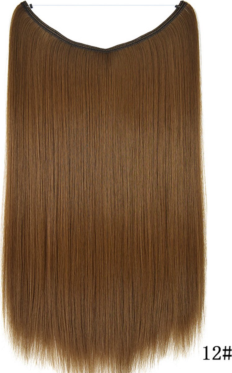 Premium Fiber Synthetic Clip in Extensions Single / Wire Extensions - Straight - 55cm- (#12) Golden Brown M02