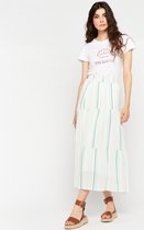 LOLALIZA Maxi rok met verticale strepen - Licht Groen - Maat L