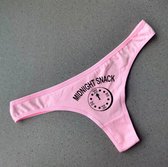 Roze string 'Midnight snack' - Pink thong 'Midnight snack' - Size L - Funny thong - grappige string