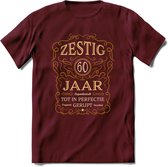 60 Jaar Legendarisch Gerijpt T-Shirt | Okergeel - Ivoor | Grappig Verjaardag Cadeau | Dames - Heren | - Burgundy - L