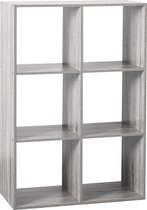 Atmosphera 6- VAKS kast - Hout - Grijs - : L. 67,6 x D. 32 x H. 100,5 cm - Opberger - Boekenkast