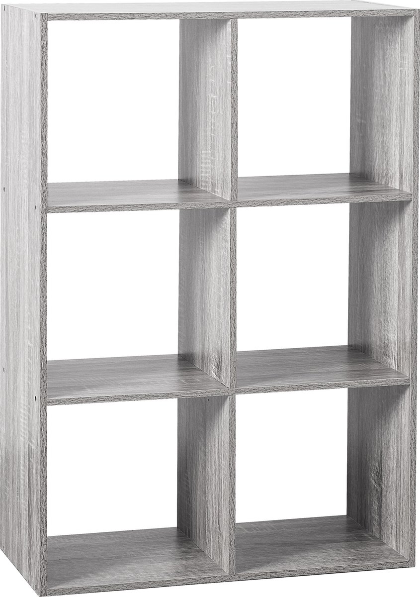 5 Five Simply Smart Atmosphera - Boekenkast - 6 Vaks - Hout - Grijs - 67,6 x 32 x 100,5 cm