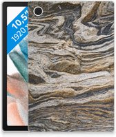 Tablet Back Cover Geschikt voor Samsung Galaxy Tab A8 2021 Hoes Steen met doorzichte zijkanten