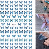 GUAPÀ® Nail Art Nagelstickers | Nagel Stickers | Nail Art 3D Stickers | Nagelstickers Kinderen | Nail Art Stempel | Vlinders Blauw