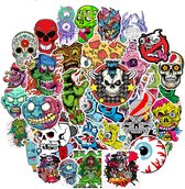 Daily Essentialz - Skateboard Stickers - Graffiti -  Stickers voor volwassenen en kinderen - Vans - Skull - Laptop Stickers - Stickerboek - Bullet Journal Stickers - 50 stuks