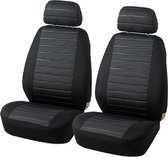 Supera Luxe Autostoelhoes Set - 2 Stuks - Stoelhoes - Auto Bekleding - Autostoelhoezen - Zacht & Comfortabel - Polyester - Zwart/Grijs