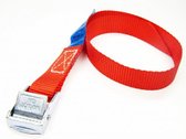 Spanbandje 40 cm - 20 mm breed - rood met klemsluiting - 4 stuks