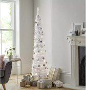 Kant en klare witte kunstkerstboom 180x38cm Pop Up Tree Glacier White+led licht