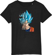 FanFix - Duurzaam - Fair Wear - Bio Katoen - Kinderen - Kinderkleding - Anime Shirt - Dragon Ball Super - Goku - Kakarot - Anime Merchandise - Super Saiyan Blue - Dragonball Mercha