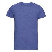 Basic ronde hals t-shirt vintage washed denim blauw heren - maat M
