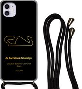 Hoesje met koord Geschikt voor iPhone 12 - F1 - Circuit - Barcelona - Siliconen - Crossbody - Backcover met Koord - Telefoonhoesje met koord - Hoesje met touw - Cadeau voor man