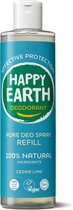 Happy Earth Pure Deodorant Spray Navulling Cedar Lime 300 ml - 100% natuurlijk