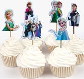 Cupcake Decoratie - Disney - Elsa - Frozen - Taarttopper - Cast - Prikkers - 12 stuks