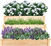 BRGOOD Plantenbak Plantenrek voor Buiten Tuin, Balkon, Decoratie-Verhoogde Plantaardige Kruiden Bloemen Planter Vak--Houten-Type A