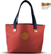 OfeliaT - Dames Shopper/Schoudertas/Strandtas - Rood / Blauw