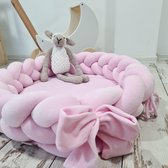 Baby Luxury Velvety - Exclusieve Babynestje | van biologisch katoen en velours | Pink