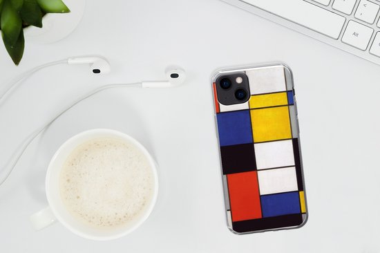 Coque iPhone 13 mini - Composition A - Piet Mondrian - Siliconen