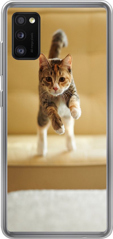 Coque Samsung Galaxy A41 - Chat - Printemps - Chaise - Siliconen - Noël - Cadeaux - Cadeaux chaussures