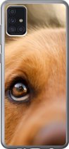 Geschikt voor Samsung Galaxy A52 5G hoesje - De twinkeling in het oog van de Golden Retriever - Siliconen Telefoonhoesje