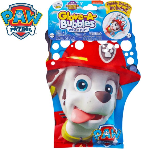 Paw Patrol Marshall Bellenblaas Handschoen Glove A Bubbles Zwaai