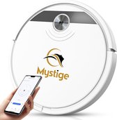 Mystige® Robotstofzuiger met Dweilfunctie- en Veegfunctie – Robot Stofzuiger – Handige App voor iOS & Android - Wit