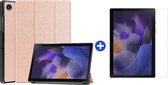 Samsung Galaxy Tab A8 hoes - (2021/2022) - Tri-Fold + Samsung Galaxy tab A8 screenprotector - Goud