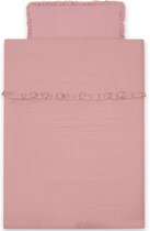 Mousseline Dekbedovertrek Ruffle Oud Roze  - Baby Beddengoed 100x135 cm