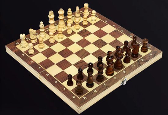 Thumbnail van een extra afbeelding van het spel Merwey® Houten Schaakbord - 34 Centimeter - Magnetisch & Opvouwbaar - Met Schaakstukken - Schaak - Schaakspel - Schaakset - Hout