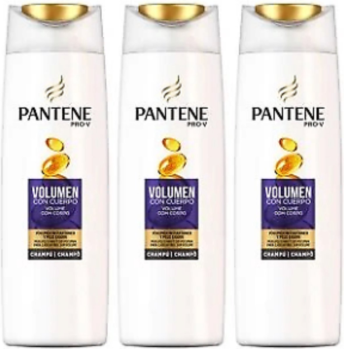 Pantene Shampoo - Pro-V Volume & Body - Voordeelverpakking 3 x 500 ml - XXL